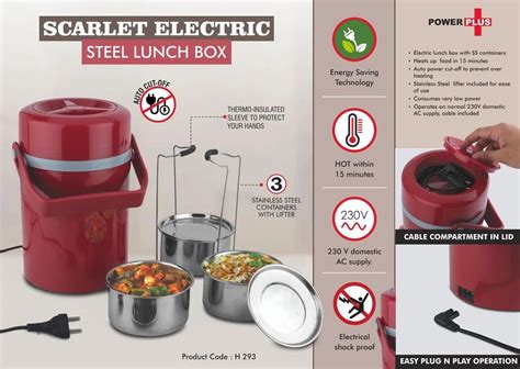 Scarlet Electric Steel Lunch box 